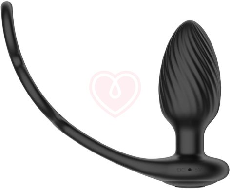 Анальная вибропробка с эрекционными кольцами Nexus Tornado Cock Ball Rings чёрная фото 2