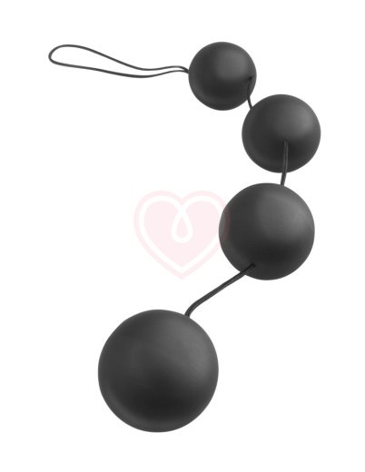 Анальная цепочка со смещённым центром тяжести Deluxe Vibro Balls чёрная фото 1