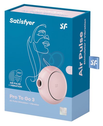 Круглый вакуумный вибростимулятор Satisfyer Pro To Go 3 розовый фото 2