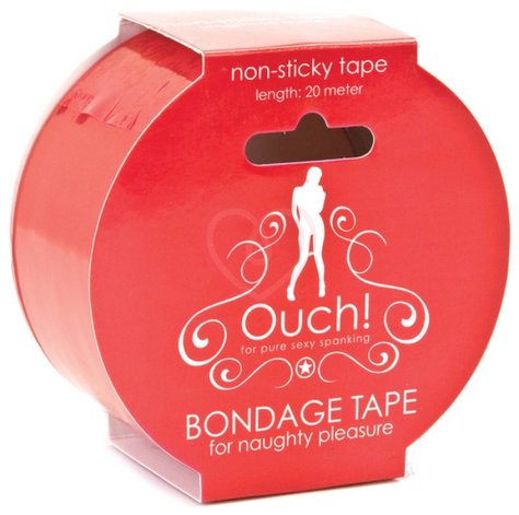 Скотч для бондажа Ouch! Bondage Tape 20 метров красный фото 2