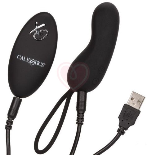 Мини-вибратор с пультом управления Silicone Remote Curve чёрное фото 5