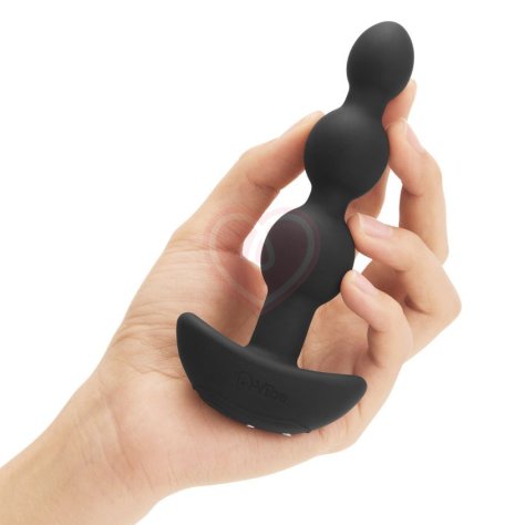 Анальные шарики с 2 моторчиками B-Vibe Triplet Anal Beads чёрные фото 4