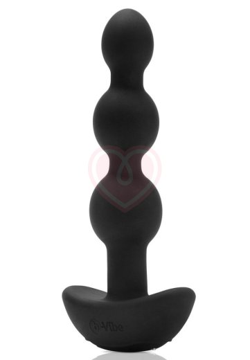 Анальные шарики с 2 моторчиками B-Vibe Triplet Anal Beads чёрные фото 1