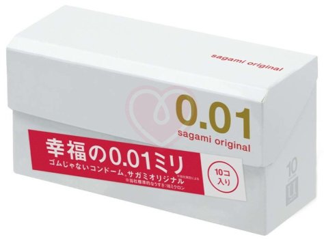 Самые тонкие презервативы Sagami Original 001 полиуретановые 10 шт фото 1