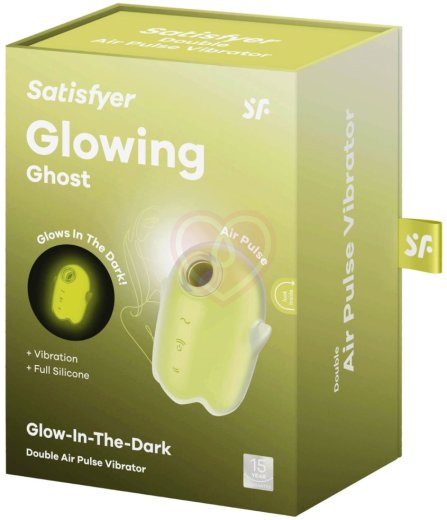 Вакуумый вибростимулятор клитора Satisfyer Glowing Ghost светящийся в темноте жёлтый фото 2