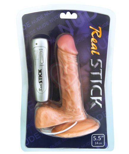 Вибратор реалистичный RealStick Nude 14 см телесный фото 2