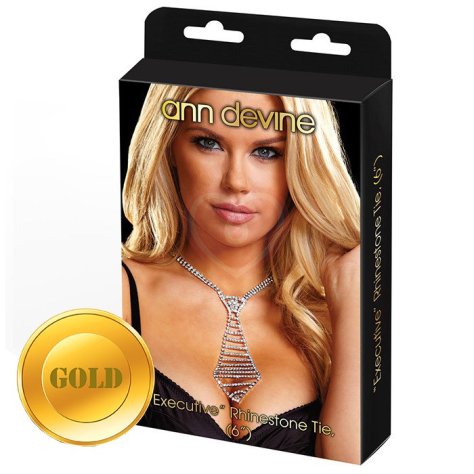 Галстук из кристаллов Executive Rhinestone Tie золотой фото 1