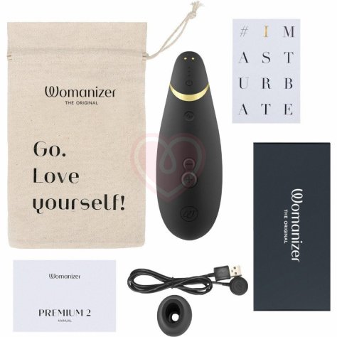 Бесконтактный клиторальный стимулятор Womanizer Premium 2 чёрный фото 8