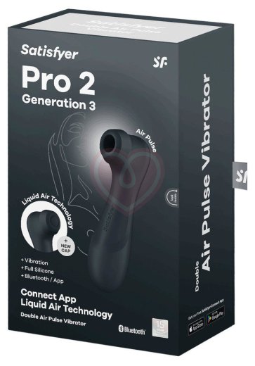 Вакуумный стимулятор с вибрацией и приложением Satisfyer Pro 2 Generation 3 графитовый фото 2
