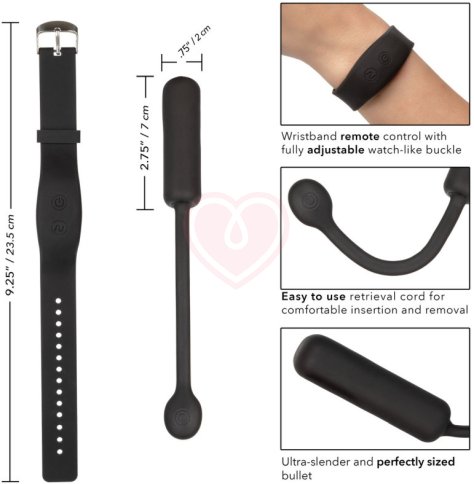 Вибройцо с управлением через браслет Wristband Petite Bullet черое фото 5