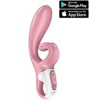 Вибратор с клиторальным стимулятором Satisfyer Hug Me розовый