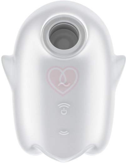 Вакуумый вибростимулятор клитора Satisfyer Glowing Ghost светящийся в темноте белый фото 1