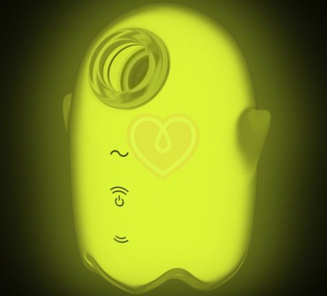 Вакуумый вибростимулятор клитора Satisfyer Glowing Ghost светящийся в темноте жёлтый фото 3