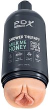 Мастурбатор вагина в бутылке геля Shower Therapy Milk Me Honey Light телесная