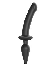 Двусторонний фаллоимитатор Strap-On-Me Switch Plug-In Semi-Realistic Dildo L чёрный