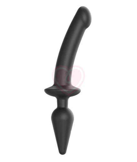 Двусторонний фаллоимитатор Strap-On-Me Switch Plug-In Semi-Realistic Dildo L чёрный фото 1