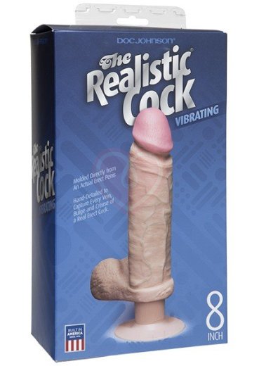 Реалистичный вибратор на присоске Realistic Cocks 20 см телесный фото 2