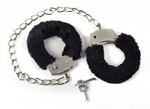 Меховые ножные оковы Bondage Collection чёрные