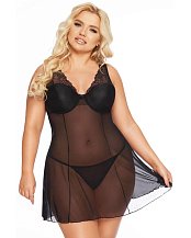 Комбинация с кружевным лифом и стринги SoftLine Berta чёрные
