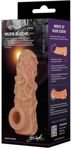 Реалистичная насадка с открытой головкой Kokos Nude Sleeve NS004-S фото 2