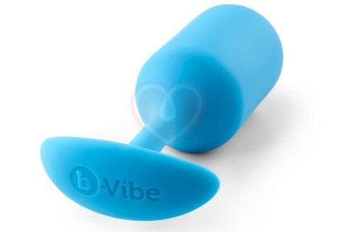 Утяжелённая анальная пробка для ношения b-Vibe Snug Plug 3 средняя голубая фото 2