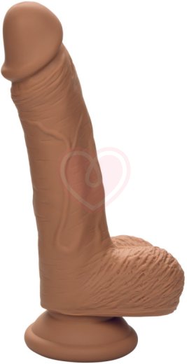 Фаллоимитатор с мошонкой на присоске Dual Density Silicone Studs 13 см коричневый фото 3