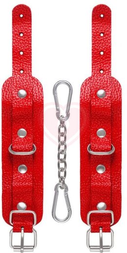 Наручники-браслеты со скругленными углами Pecado BDSM красные фото 4