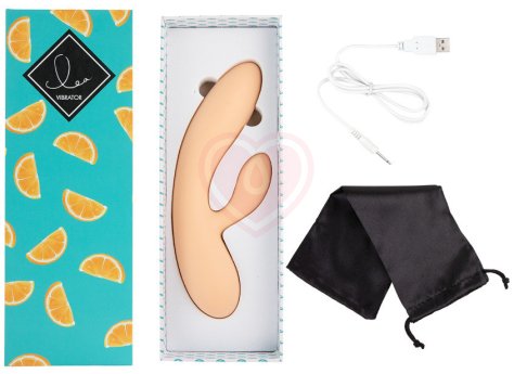 Вибратор с клиторальным стимулятором Lea Rabbit Vibrator Citrus персиковый фото 3