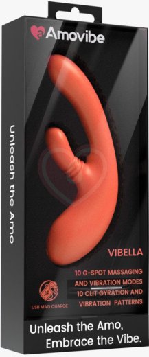 Вибратор кролик Amovibe Vibella коралловый фото 7