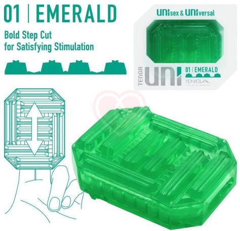 Мини мастурбатор Tenga Uni Emerald зелёный фото 11