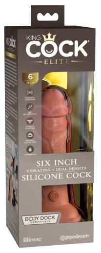 Реалистичный вибратор на присоске King Cock Elite 15 см мулат фото 3