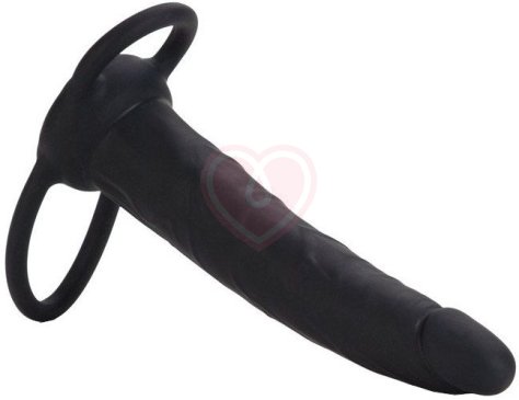 Насадка с креплением на пенис Silicone Double Rider чёрный фото 3