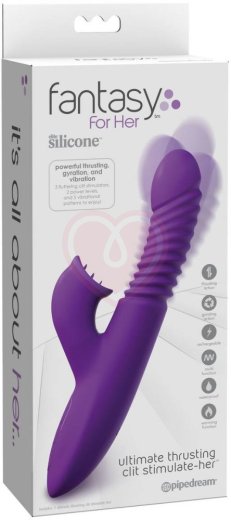 Вибратор-кролик с пульсирующей головкой и нагревом Ultimate Thrusting Clit фиолетовый фото 2