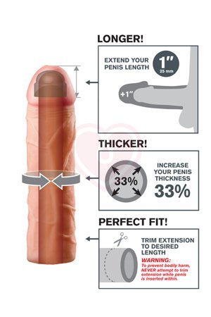 Насадка удлинитель для члена Perfect Extension 18 см телесная фото 4
