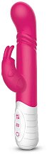 Вибратор-кролик с пульсирующей головкой Slim Shaft Thrusting G-Spot Rabbit розовый
