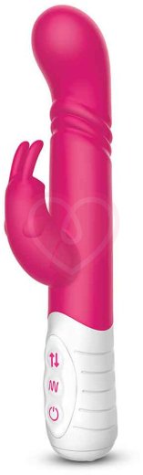 Вибратор-кролик с пульсирующей головкой Slim Shaft Thrusting G-Spot Rabbit розовый фото 1