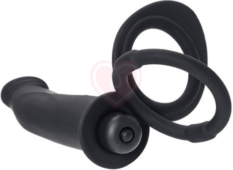Насадка для двойного проникновения с вибропулей Toyfa Double Penetration Vibration чёрная фото 9