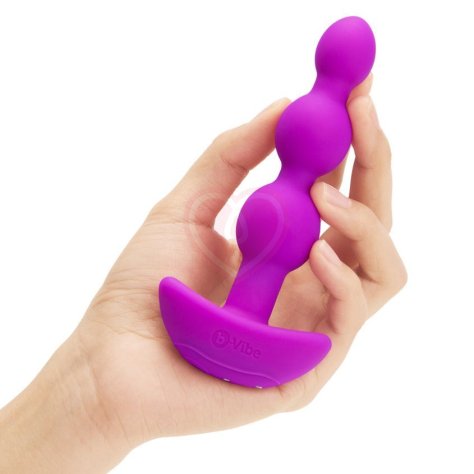 Анальные шарики с 2 моторчиками B-Vibe Triplet Anal Beads розовые фото 2
