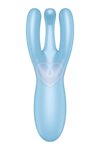 Вибростимулятор Satisfyer Threesome 4 с тремя кончиками и приложением голубой фото 3