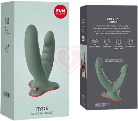 Двойной фаллоимитатор Fun Factory Ryde Grinding Double Dildo оливковый фото 5