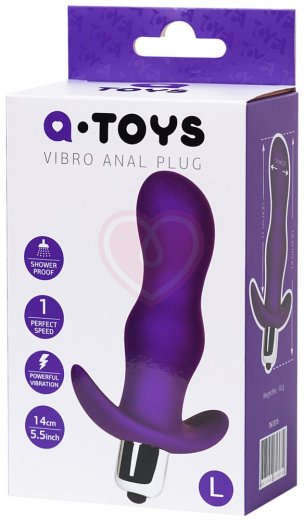 Анальная вибропробка A-Toys Vibro Anal Plug L фиолетовая фото 4