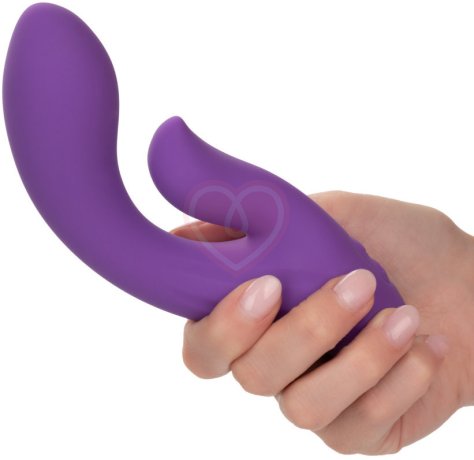Вибратор с клиторальным кончиком Stella Liquid Silicone Dual Pleaser фиолетовый фото 4