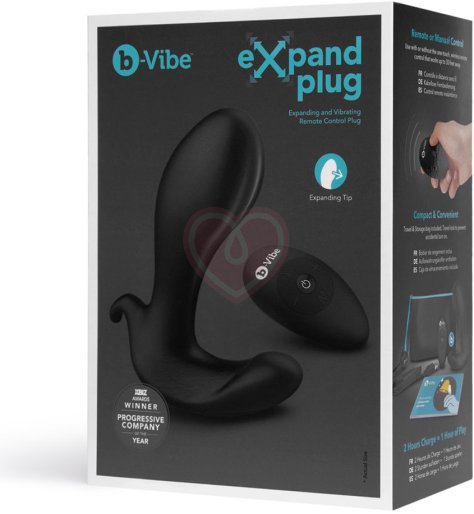 Расширяющийся вибростимулятор простаты b-Vibe Expand Plug с пультом черный фото 10