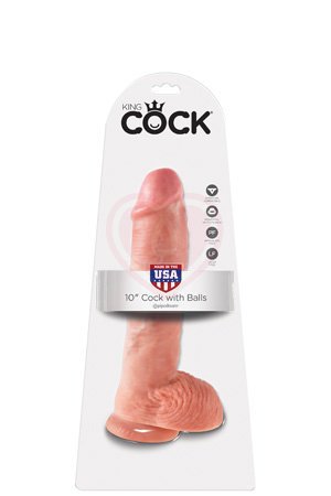Фаллоимитатор на присоске с мошонкой King Cock with Balls 25 см телесный фото 5
