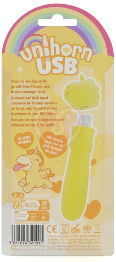 Вибропуля Unihorn Usb Bean Blossom со стимуляцией язычком жёлтая фото 4