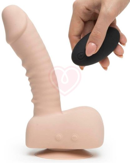 Вибратор с дистанционным управлением Uprize Realistic Dildo 21 см телесный фото 8