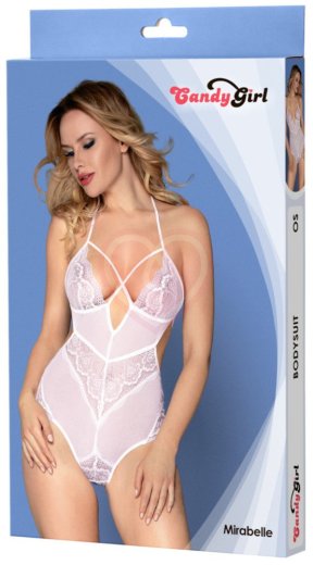 Мягкое боди с кружевными вставками Candy Girl Mirabelle белое фото 3