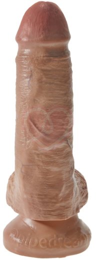 Фаллоимитатор на присоске с мошонкой King Cock with Balls 19 см мулат фото 5