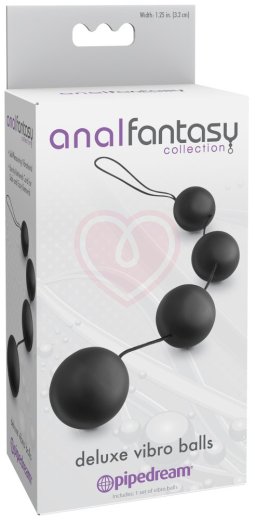 Анальная цепочка со смещённым центром тяжести Deluxe Vibro Balls чёрная фото 2