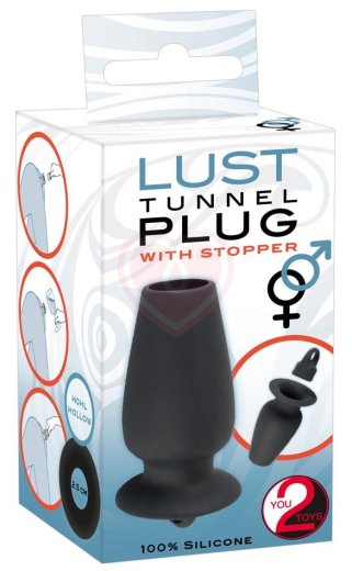 Анальная пробка с крышкой Lust Tunnel Plug With Stopper чёрная фото 7